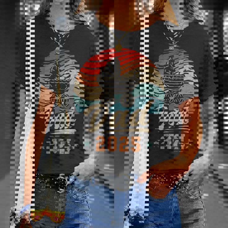 Dad 2025 歳 新しい父親 赤ちゃん発表 父性 Tシャツ 彼女への贈り物