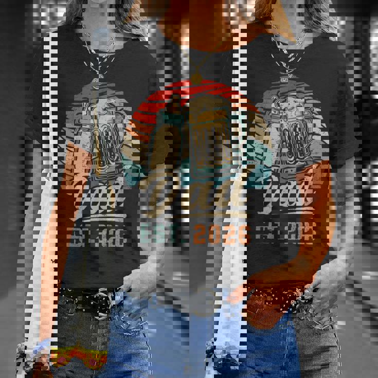 Dad Est 2026 年のパパ 初めての父の日 若いパパ 新しいパパ Tシャツ 彼女への贈り物