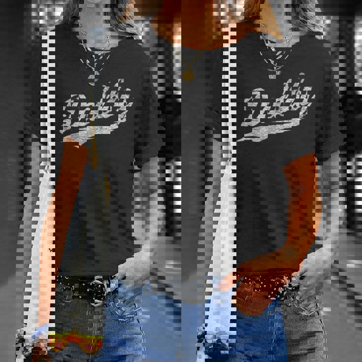 Daddy 野球スクリプト カーシブ ジャージスタイル お父さん 父の日 Tシャツ 彼女への贈り物