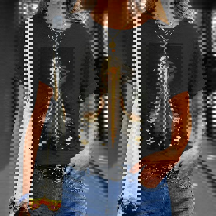 Demon Anime Girl Horns Katana Tシャツ 彼女への贈り物