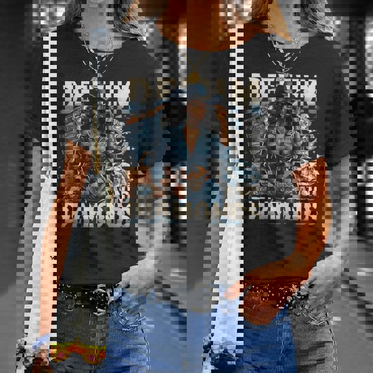 Denim And Diamonds African Melanin Swag Cowgirls Western T-Shirt Gifts for Her