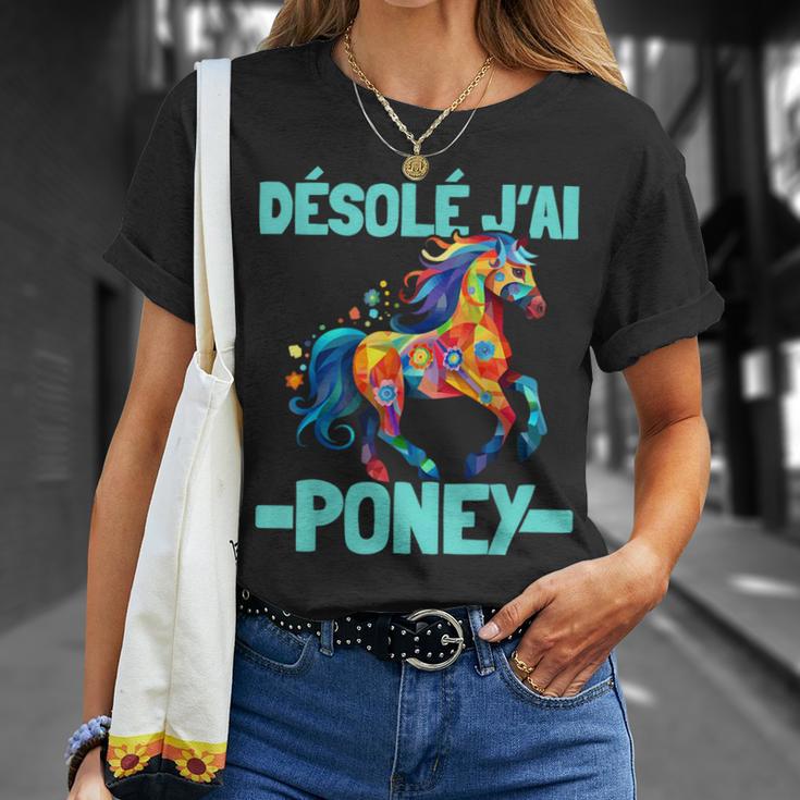 Désolé J'ai Poney Pilote De Poney Humor Cheval Cadeau Poney T-Shirt Cadeaux pour elle