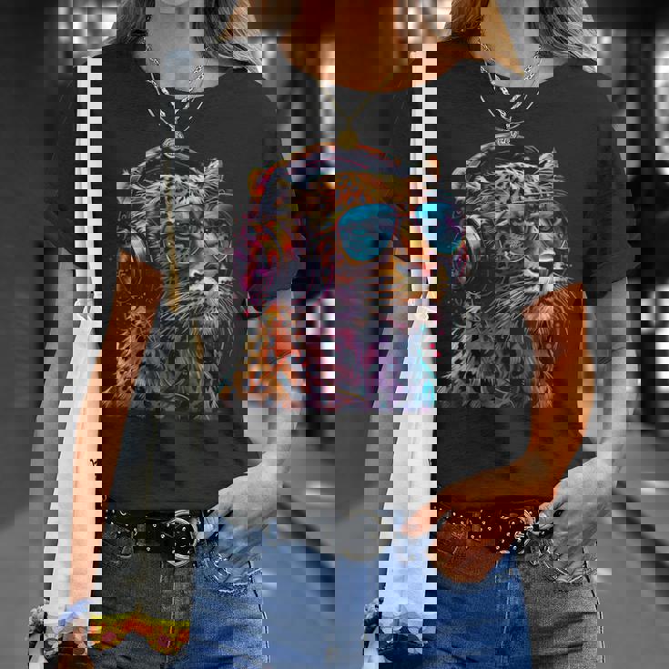 Dj Leopard Edm テクノハウス ダンスクラブ 音楽ヘッドフォン Tシャツ 彼女への贈り物