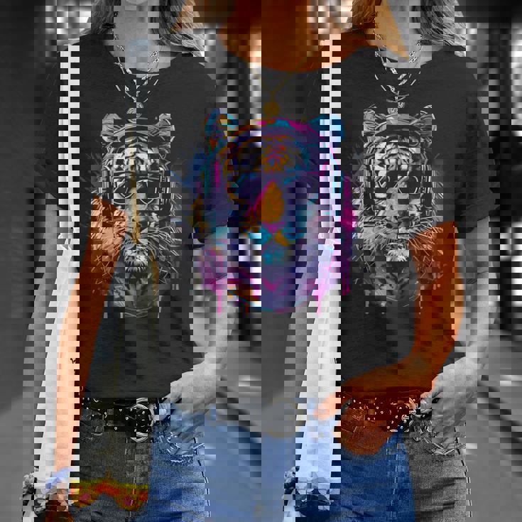 Dj Tiger ミュージックヘッドフォン 音楽プロデューサー ハウス ビートメーカー Tシャツ 彼女への贈り物