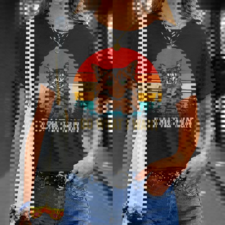 I Do What I Want Cat レトロ ヴィンテージ 面白い 猫好き Tシャツ 彼女への贈り物