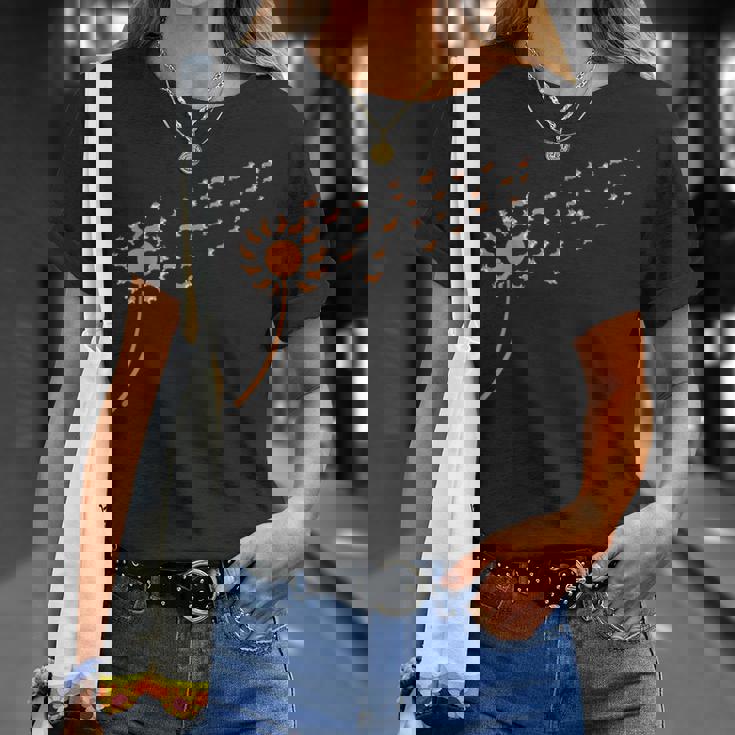 Dog Lovers 風に吹くタンポポのコーギー Tシャツ 彼女への贈り物