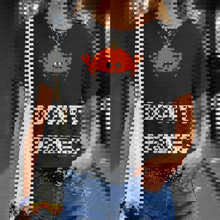Don't Panic Rustacean Ferris The Crab Rustプログラミング 長袖tシャツ Tシャツ 彼女への贈り物