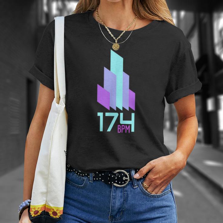 Drum And Bass 174 Bpm Music Junglist Edm Camiseta unisex Regalos para ella
