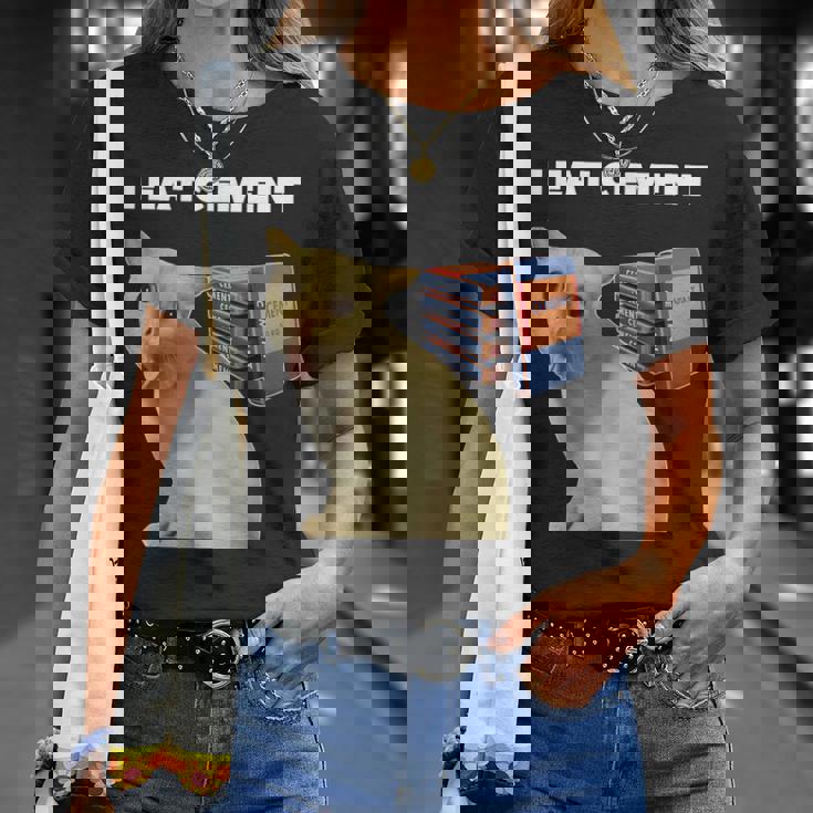 I Eat Cement Cursed Cat Weirdpecific Meme Tシャツ 彼女への贈り物