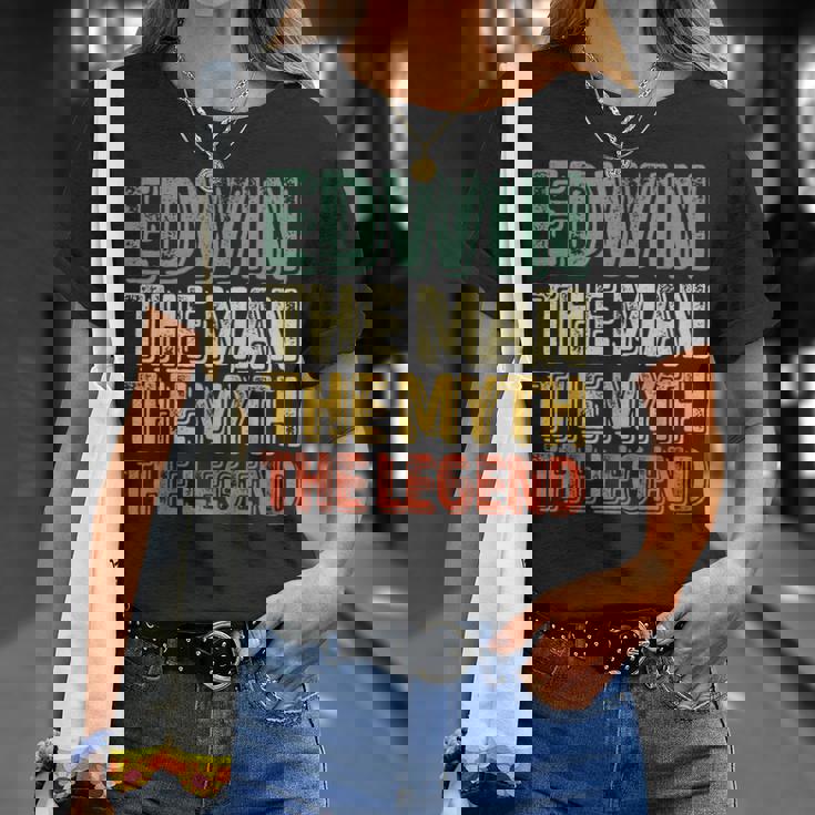 Edwin The Man The Myth The Legend シャツ ファーストネーム Edwin Tシャツ 彼女への贈り物