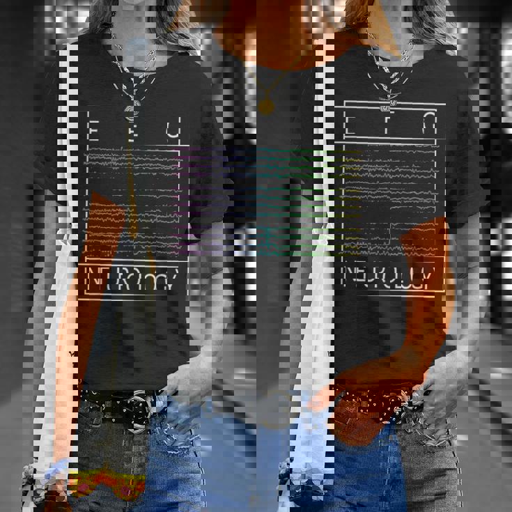 Eeg技術者 神経学 カラフルな脳波 Eeg Tシャツ 彼女への贈り物
