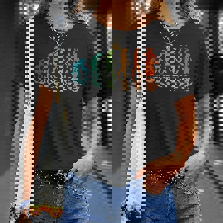 Evolution コントラバスプレーヤー Tシャツ 彼女への贈り物