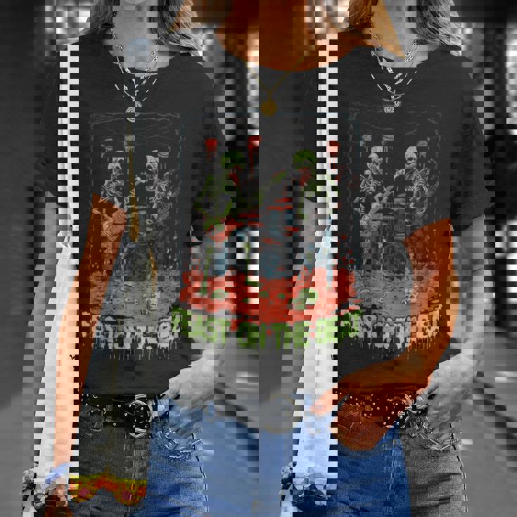 Feast On The Beat ゾンビバンド ハロウィン ロックンロール Tシャツ 彼女への贈り物