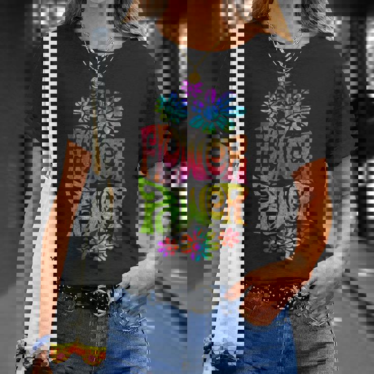 Flower Power ヒッピー サイケデリック '70年代レトロ Tシャツ 彼女への贈り物