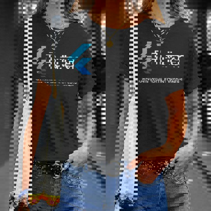 Flutter ウィジェットがアートになる場所 Tシャツ 彼女への贈り物