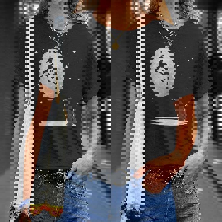 Fly Aerial ヨガハンモックシルク 星と月 猫 猫好き Tシャツ 彼女への贈り物