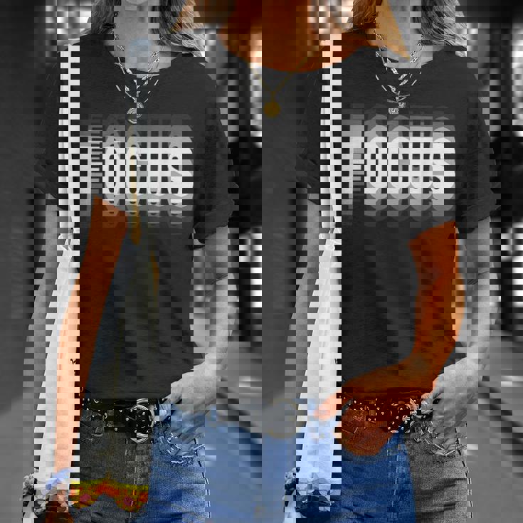 Focus クール トリッピー オプティカル イリュージョン Tシャツ 彼女への贈り物