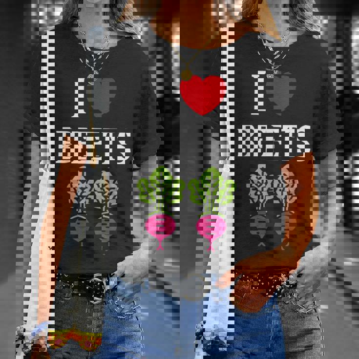 Food Humor Beetrootimpleegetable I Love Beets Tシャツ 彼女への贈り物