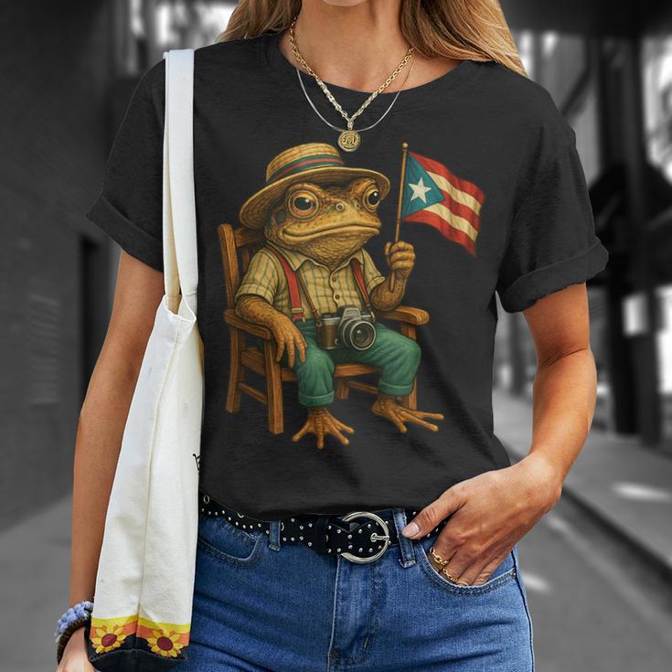 Coqui Frog Puerto Rico Flag Taino Boricua Hispanic T-Shirt Gifts for Her