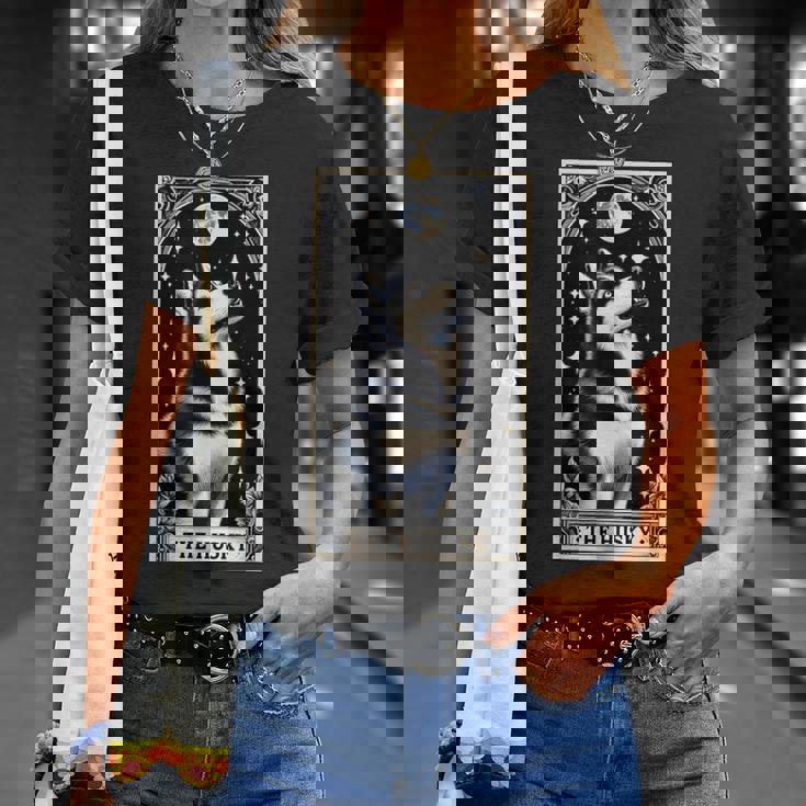 The Husky タロットカード メンズ レディース キッズ シベリアンハスキー Tシャツ 彼女への贈り物