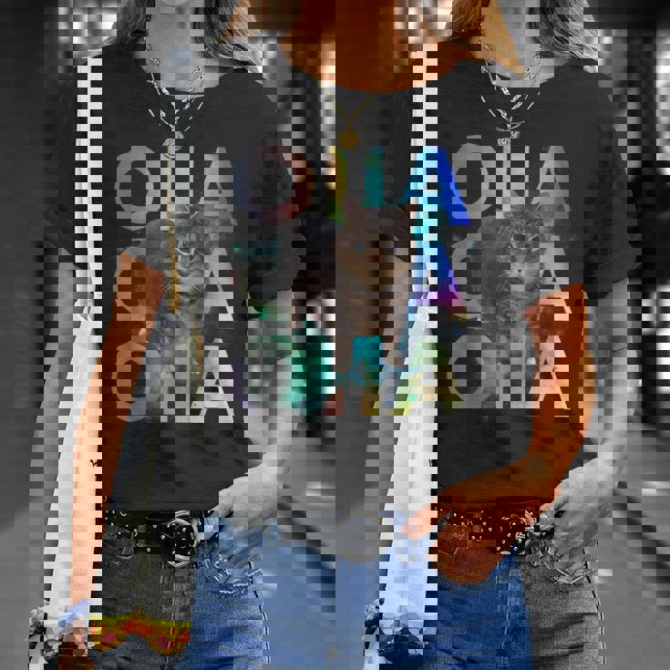 Oiia Oiia 回転する猫 ミーム 面白い ブレイン エセル スペース Tシャツ 彼女への贈り物