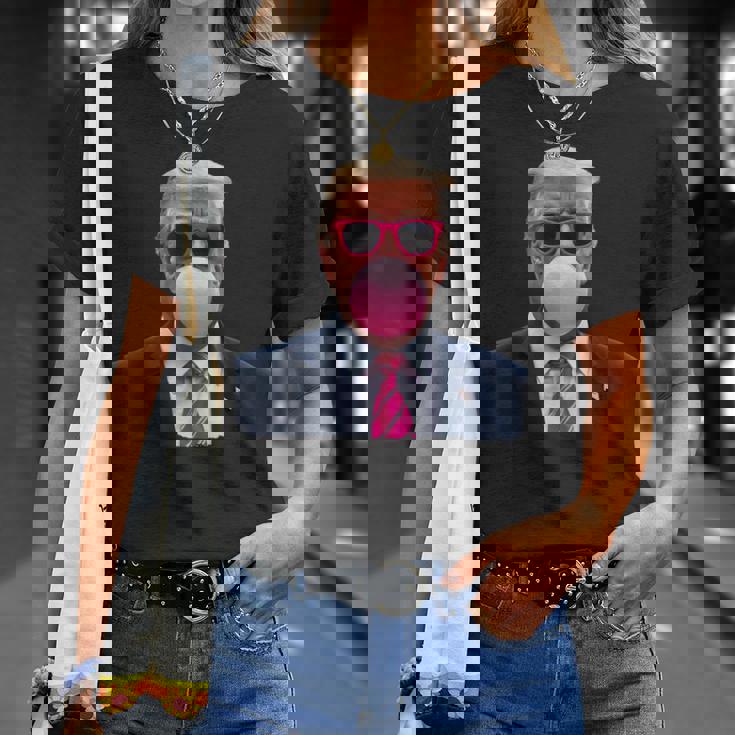 Pop Trump Pink Bubble Gumintage Trump Pink Glasses Tシャツ 彼女への贈り物