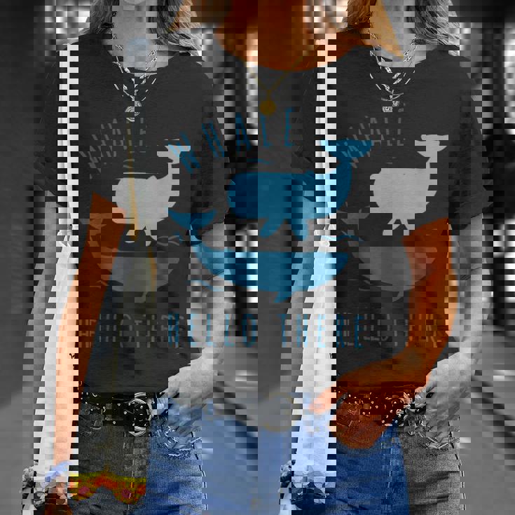 Whale Pun クジラ Hello There Hello Dort ファニークジラ Tシャツ 彼女への贈り物