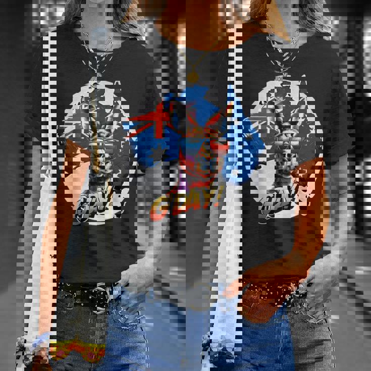 G'dayオーストラリアのお土産カンガルー。 Tシャツ 彼女への贈り物