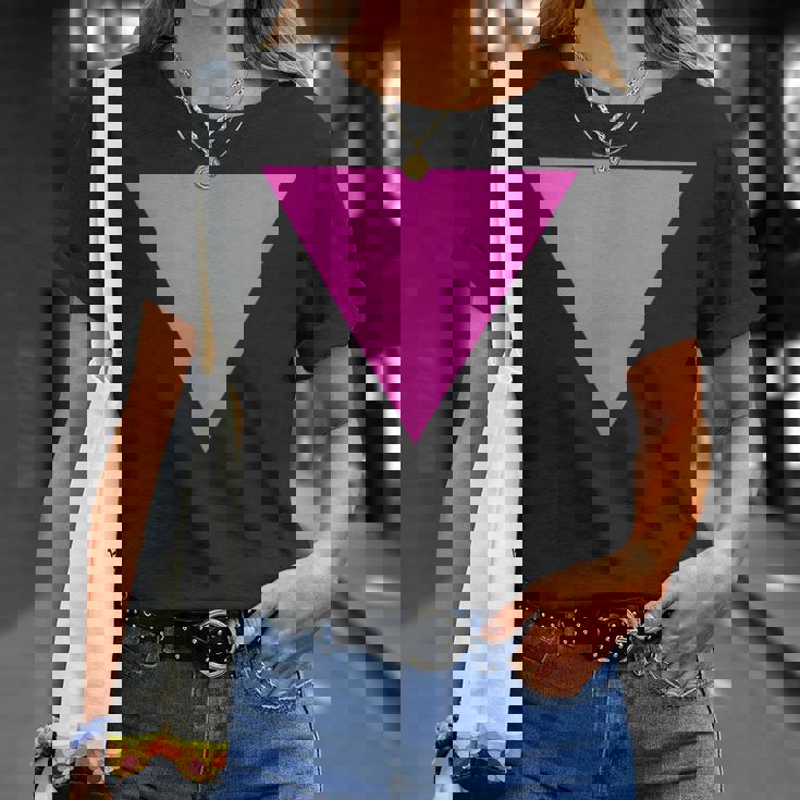 Gay Pride Upside Down Pink Triangle Tシャツ 彼女への贈り物