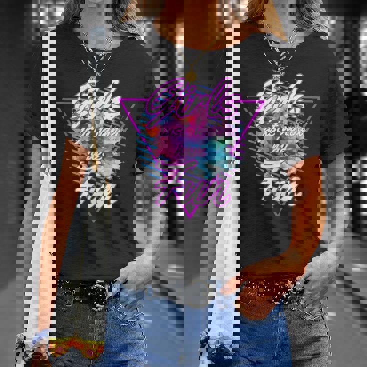 Girls Just Wanna Have Fun 1980S Eighties Costume Party Tシャツ 彼女への贈り物