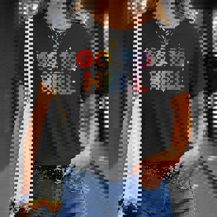 Go To Hell シャレた言葉 くたばれ Tシャツ 彼女への贈り物