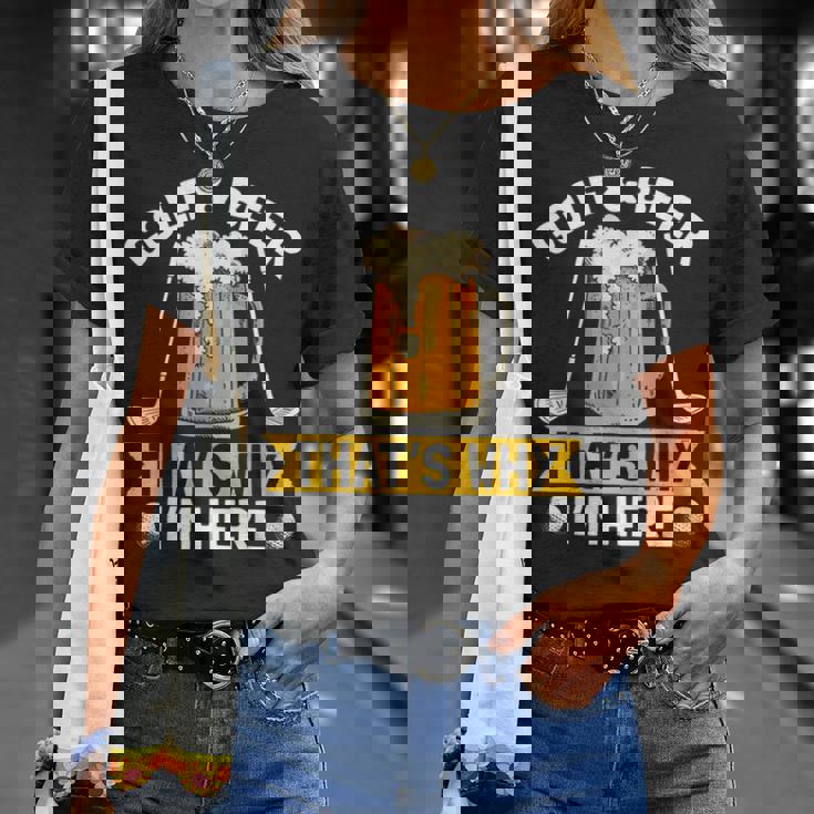 Golf And Beer That's Why I'm Here 面白いゴルファーの言葉 Tシャツ 彼女への贈り物