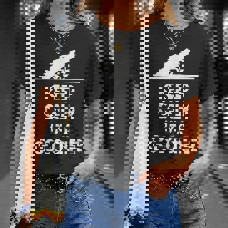 Gooner フットボールファン Keep Calm Gooner アーセナルギフト Tシャツ 彼女への贈り物