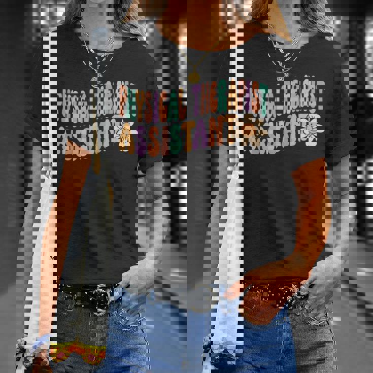 Groovy 理学療法士アシスタント デイジーフラワー レトロ Pta Tシャツ 彼女への贈り物