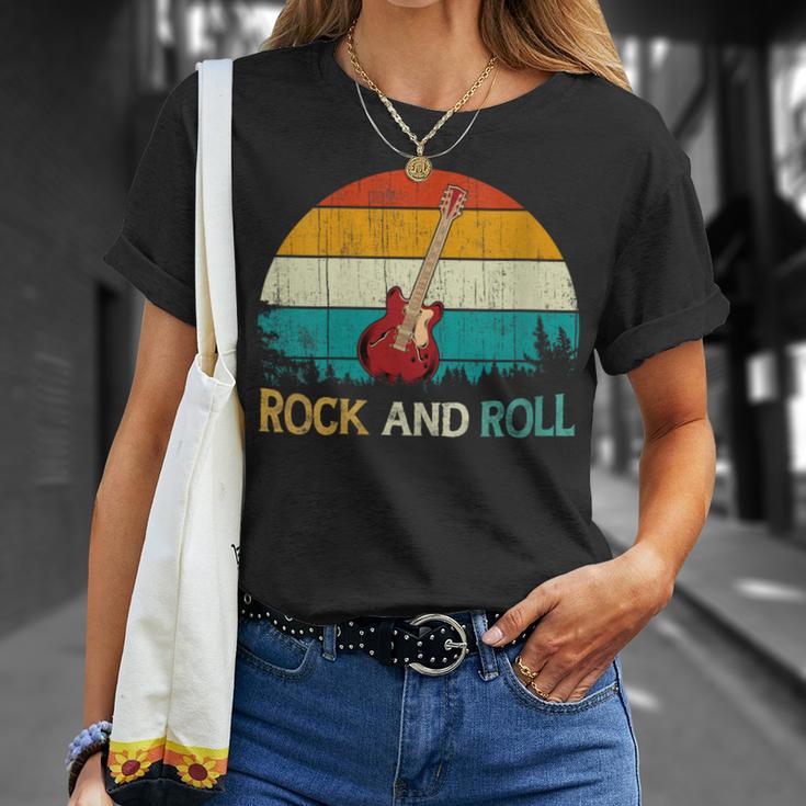 Guitar Musicintage Retrotyle Guitarist Rock And Roll T-Shirt Cadeaux pour elle