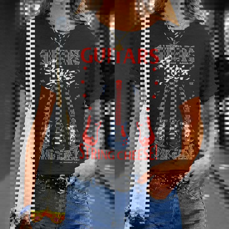 Guitars ストリングチーズ エレキギター付き Tシャツ 彼女への贈り物