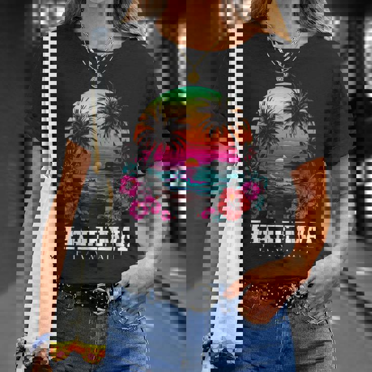 Haleiwa ハワイ ハワイアン ハイビスカス 花 サーファー お土産 Tシャツ 彼女への贈り物