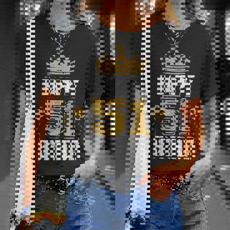 Happy 51St Birthday アイデア 51歳 男女用 Tシャツ 彼女への贈り物