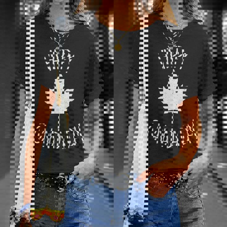 Happy Canada Day クールデザイン カナダメープルレディース メンズ キッズ Tシャツ 彼女への贈り物