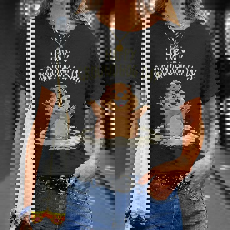 Happy Groundhog Day 2025 メンズ レディース キッズ Tシャツ 彼女への贈り物