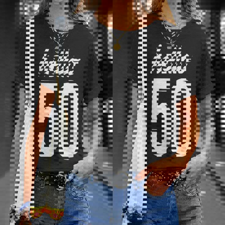 Hello 50 Birthday Bday 50歳の誕生日 50歳 Tシャツ 彼女への贈り物
