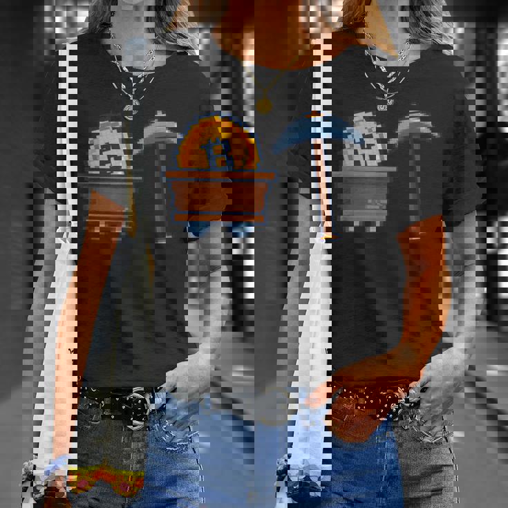 Hodl Btc モダンビットコインアート ビットコインマイニング ピクセル ビットコイン Tシャツ 彼女への贈り物