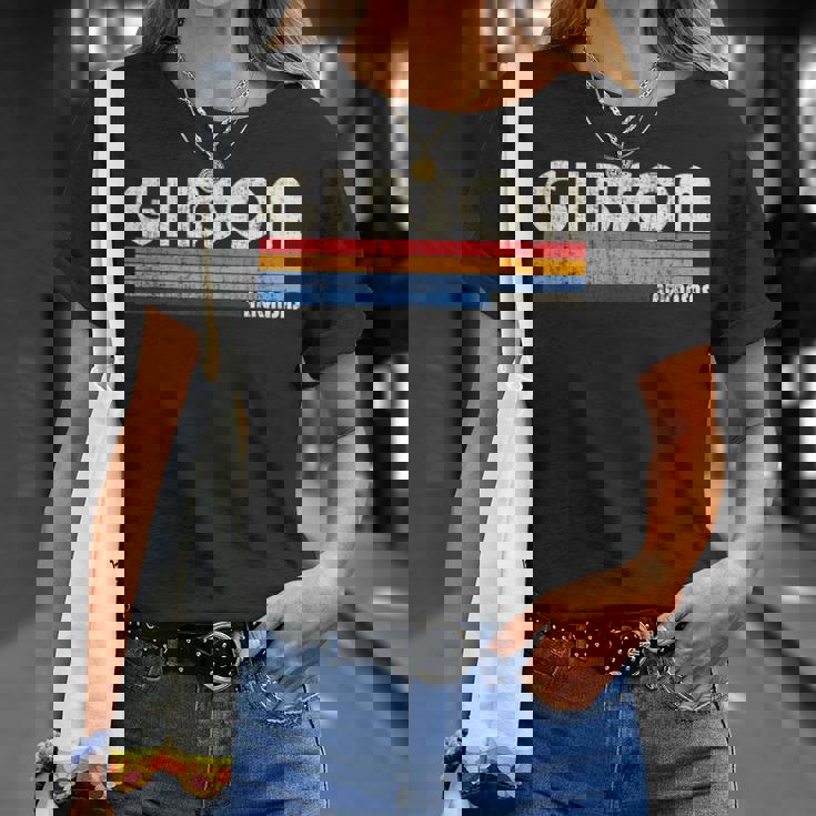 Hometown ヴィンテージ レトロ 70年代80年代スタイル ギブソン アーカンソー州 Tシャツ 彼女への贈り物