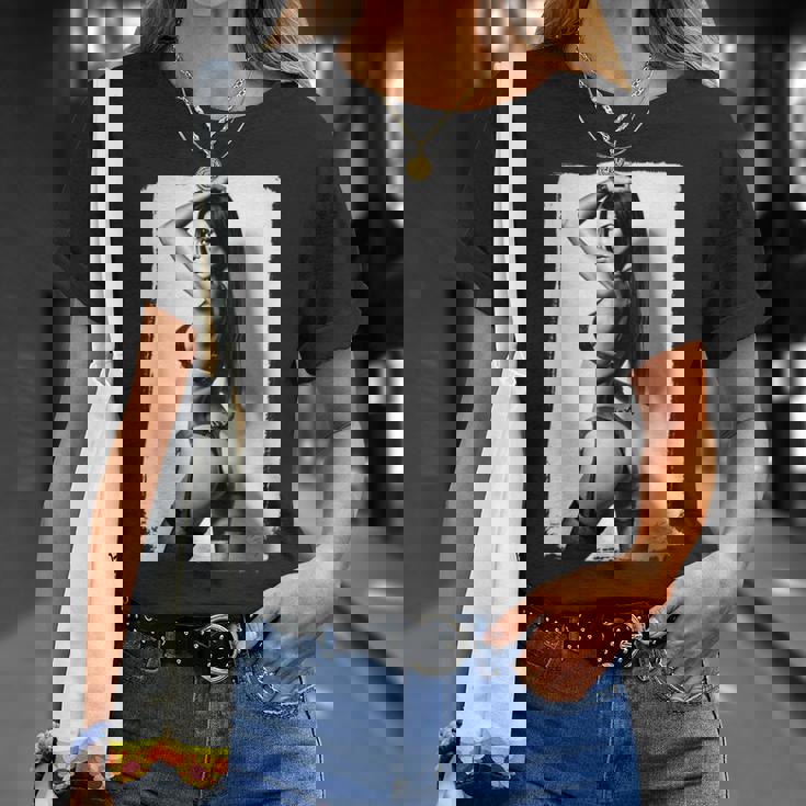 Hot Girl On 男性用 セクシー ブーティー ビキニ モデル 2 Bw Tシャツ 彼女への贈り物