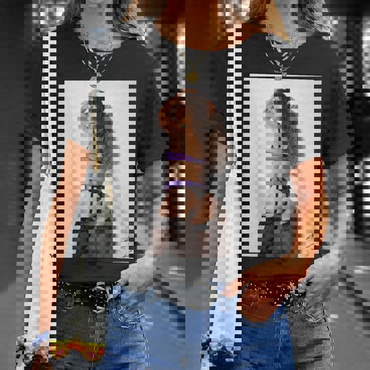 Hot Girl On 男性用 紫のセクシーなモデル Tシャツ 彼女への贈り物