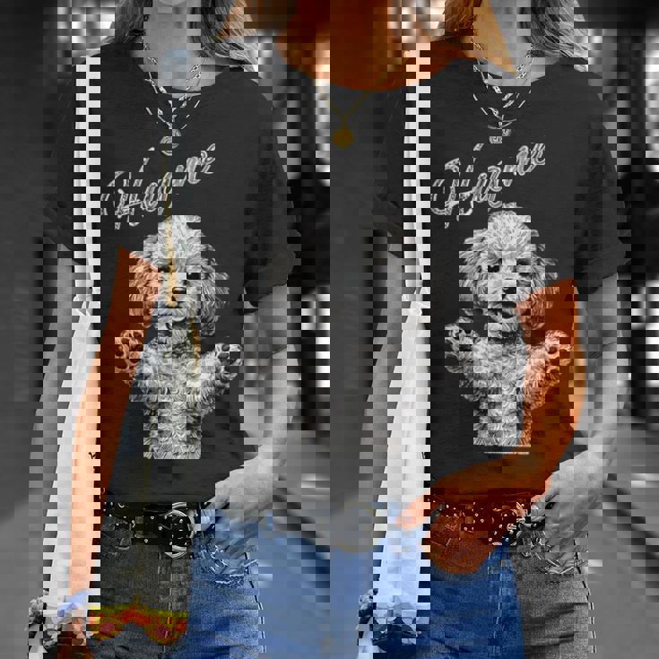 Hug Me トイプードル アートデザイン 可愛い おしゃれ 犬 動物 Tシャツ 彼女への贈り物