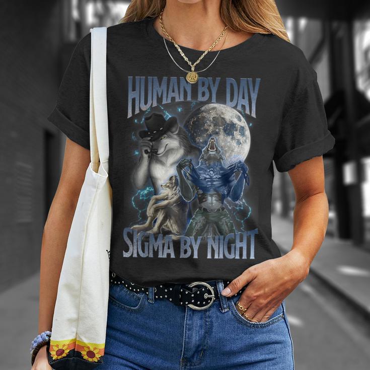 Débardeur "Human By Day Sigma By Night" – T-shirt Humour Loup Sigma, Style Décontracté