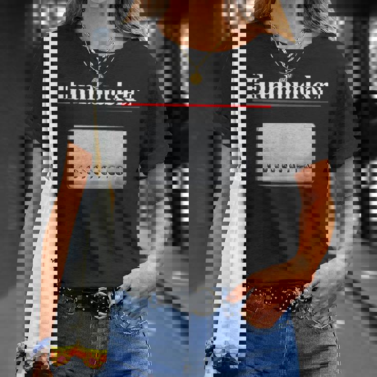 Humbucker ハムバッカー、クールなギタリストのギフト ギターピックアップグラフィック Tシャツ 彼女への贈り物