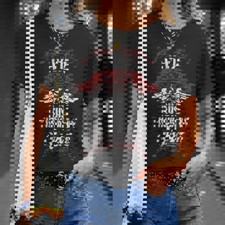 Hyde Blood Runs Through Myeins 苗字 Family Tシャツ 彼女への贈り物