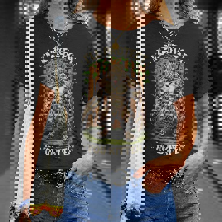 I'll Protect You Kitten Wolf Meme Joke 皮肉な女性 男性 Tシャツ 彼女への贈り物